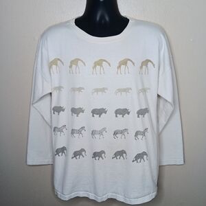 VTG 90s Safari African Animals XL T-shirt Single Stitch Nature Tee *Distressed*